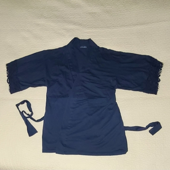 Natori Bliss Harmony lace trimmed belted robe size XL - Picture 3 of 9